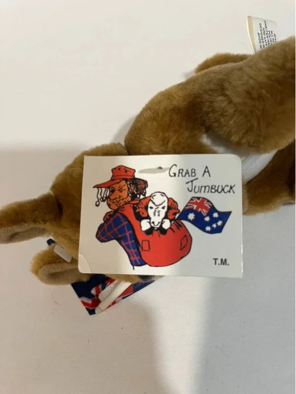 Jumbuck Australian Flag Kangaroo Plush toy Vintage Brown Collectible